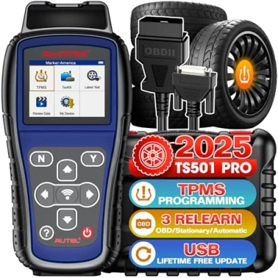 Afbeelding van Autel MaxiTPMS TS501 TPMS Reset Tool, 2024 Nieuwste Bandenspanningscontrolesensor Herleertool, MX sensoren Programmeren, Opnieuw Leren, Activering, Verbeterde Versie Van TS401/ TS408