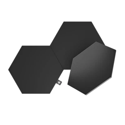 Afbeelding van Nanoleaf Shapes Black Hexagons Uitbreidingspakket 3 Extra LED Panelen Slimme Verlichting Siri, Google, Alexa Compatibel