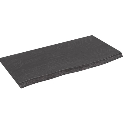 Afbeelding van vidaXL Wastafelblad 60x30x2 cm behandeld massief hout donkerbruin
