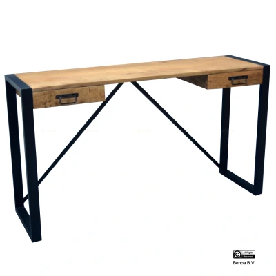 Afbeelding van Steigerhouten Britt bureau met 2 lades 140