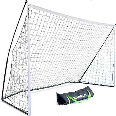 Afbeelding van Quickplay Kickster Voetbaldoel, 3,6 x 1,8 m, snel op te bouwen, draagbaar voetbalnet voor jeugdtraining, doel in officiële afmetingen 5 V &amp; 7 V7 mini voetbal