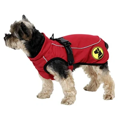 Afbeelding van Dog Armor knockdown Coat XS 35cm ruglengte (Insect shield) anti teken insecten hondenjas tegen met Insect Shield® Technology rood