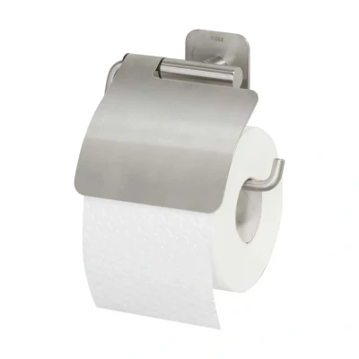 Afbeelding van WC rolhouder Tiger Colar Klep RVS Geborsteld