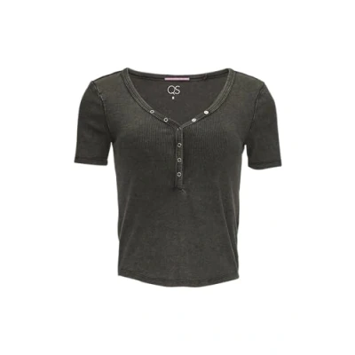 Afbeelding van QS SLIM FIT Tshirt basic, Dames, Maat: Small, Schwarz
