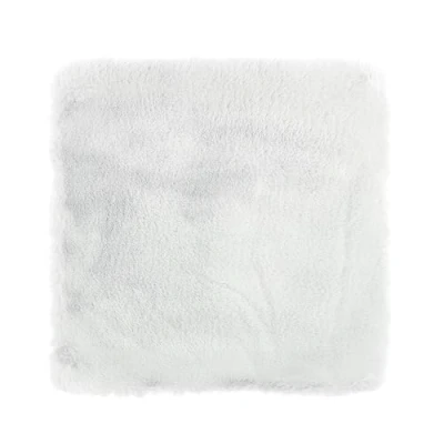 Afbeelding van LUXOR living zitkussen Coste kunstbont stoelkussen als decoratie woonkamer of gezellig stoel decoratief kussen 40 x cm vierkant wit set van 4