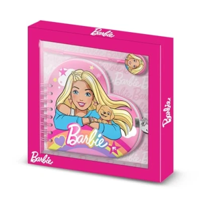 Afbeelding van Barbie Regenboog Hart Dagboek + Pen, Roze