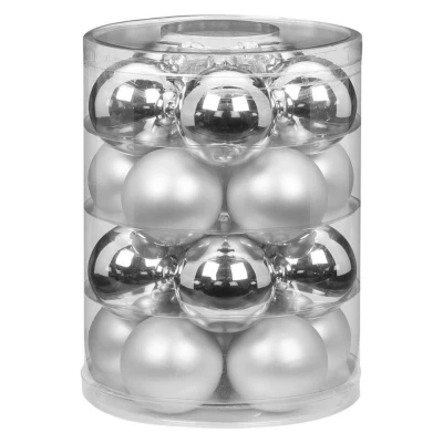 Afbeelding van Inge Christmas Goods Kerstballen 20 stuks zilver mix 6 cm
