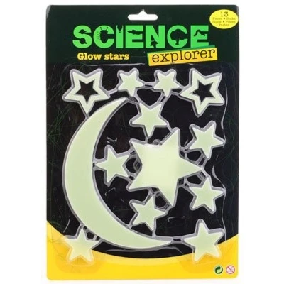 Afbeelding van Johntoy glow in the dark sterren en maan 13 delig