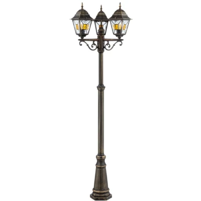 Afbeelding van Brilliant Leuchten staande lamp voor buiten Janel 3 fittingen, buitenlamp 220 cm hoogte e27 fitting (1 stuk)