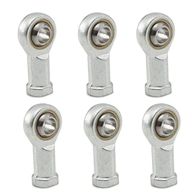 Afbeelding van 6 stuks scharnierende lagers, stuurkoplager, kogelgewricht, gewrichtskop, rechtse schroefdraad M8 spoorstangkop, draadstang, metrische schroefdraad, universeel gewricht M8, voor