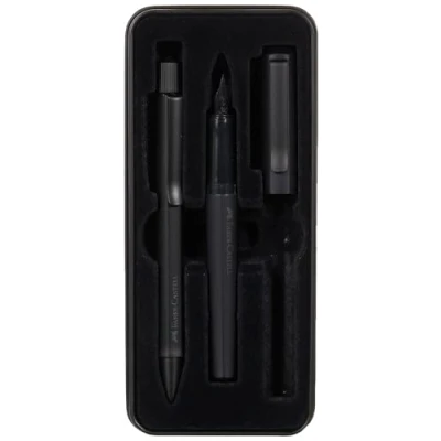 Afbeelding van Balpen en Vulpen M Faber Castell Hexo mat zwart in giftbox