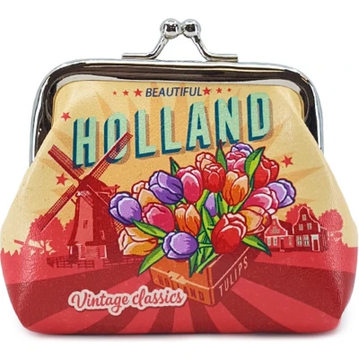 Afbeelding van Portemonnee Holland, Tulpen Klein Souvenir Rood Geel Een Stuk