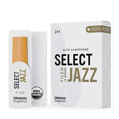 Afbeelding van D&#039;Addario Woodwinds Organic Sel. Jazz Filed Alt 2M, Medium, 10er Packung Riet voor altsaxofoon