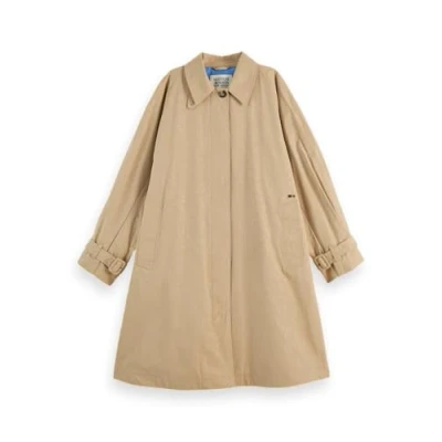 Afbeelding van Scotch &amp; Soda Floral Embossed Carcoat Trenchcoat, Dames, Maat: Small, Sand