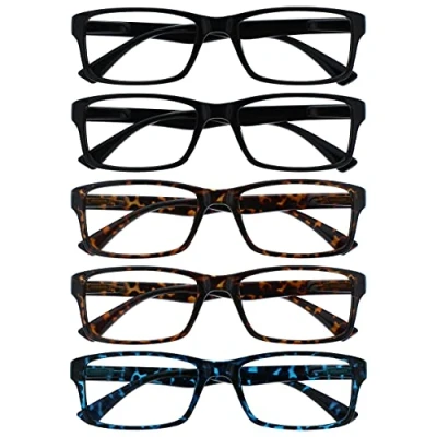Afbeelding van Leesbril Waarde 5 Stuks Mannen Vrouwen Zwart Bruin Blauw Ontwerper Stijl Lezers RRRRR92 11223 +2,50