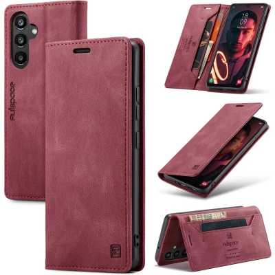 Afbeelding van CaseMe Telefoonhoesje geschikt voor Samsung Galaxy A34 5G Flip Wallet Case Rood
