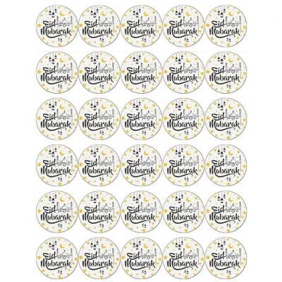 Afbeelding van Ronnies Bakery Company 30 Eid Mubarak Cupcake Toppers Eetbare Wafel Papier Fairy Cake Verjaardagstaarten