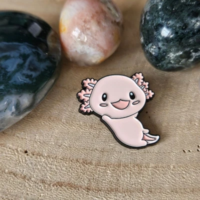 Afbeelding van Axelotl liggend, Enamel pin, speldje, verzamelen