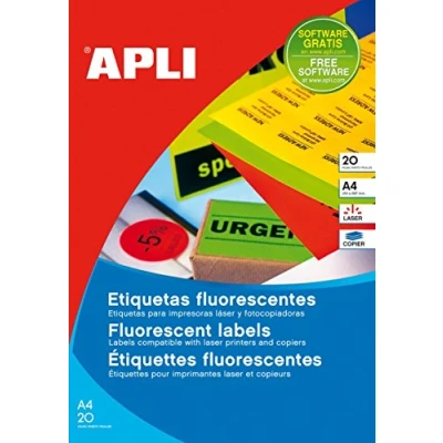 Afbeelding van Apli fluo etiketten 210 x 297 mm (b h) oranje