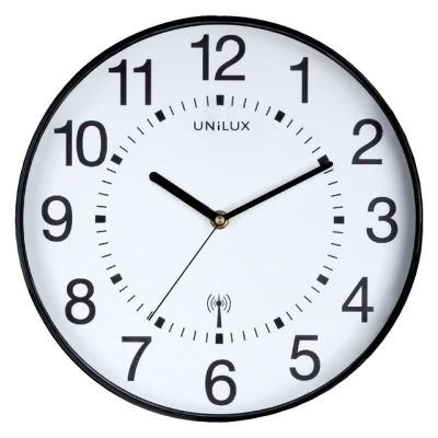 Afbeelding van Wandklok Unilux Maxi radio controlled diameter37,5cm zwart/wit