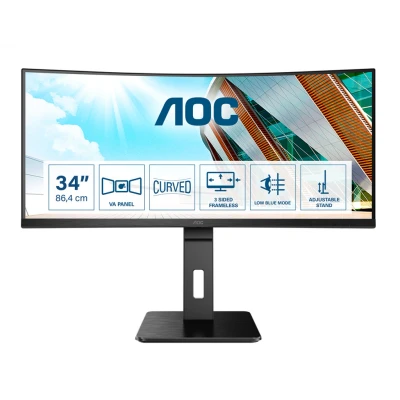 Afbeelding van AOC Pro line P2 CU34P2A 34 Wide Quad HD 100Hz Curved VA Monitor