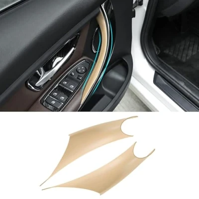Afbeelding van TTCR II 2 STKS Deurklink Covers Compatibel met BMW 3 Serie 4 F30/F31/F34/F80 320i, 328i, 330i, 335i &amp; F32/F33/F36 428i, 435i, Driver Zij en Voorrij Passagier Deur Pull Handvat (Beige)