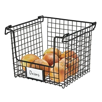 Afbeelding van Opbergmand iDesign Classico Stapelbaar Zwart 25,4 x cm
