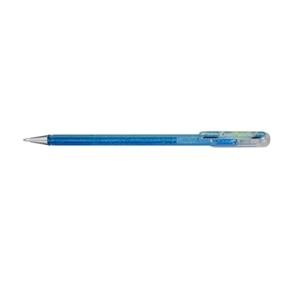 Afbeelding van Pentel K110 DMNX Hybrid Dual Metallic Gel Roller Glitter Schrijfkleur blauwgrijs/metallic blauw &amp; zilver, lijndikte 0,5 mm, 12 stuks