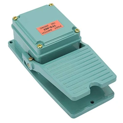 Afbeelding van TFS 402 Voetpedaal schakelaar, antislip, elektrisch aluminium pedaal, momentan, voetbediende controller, powerpedaal, AC 250 V, 15 A, 1NO 1NC