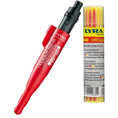 Afbeelding van vasalat 101168335_101168337 LYRA Dry LED vullingsset grafiet/rood/geel dieptegatmarker, 14 delige set