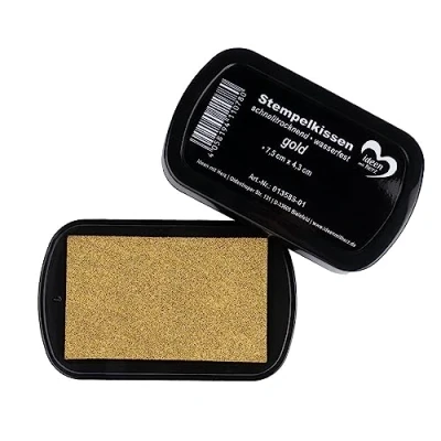 Afbeelding van Ideen mit Herz Stempelkussen sneldrogend waterdicht 7,5 cm x 4,3 (goud)