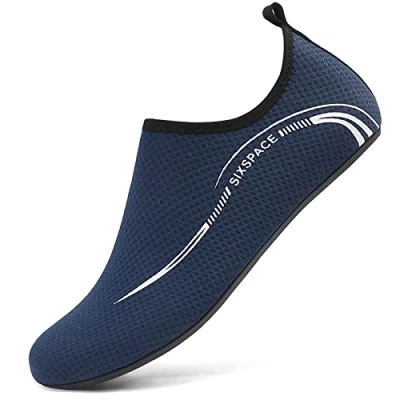 Afbeelding van Sixspace Waterschoenen voor dames en heren, sneldrogend, zwemschoenen, strandschoenen, aquaschoenen, surfschoenen, lichte neopreen schoenen, maat 34 47, donkerblauw, 41 EU