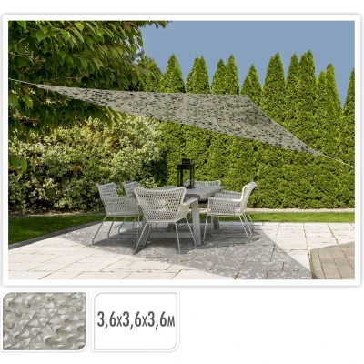 Afbeelding van Camouflage schaduwdoek Gardalux Driehoek (3.6 x 3.6 meter, Zandkleur)