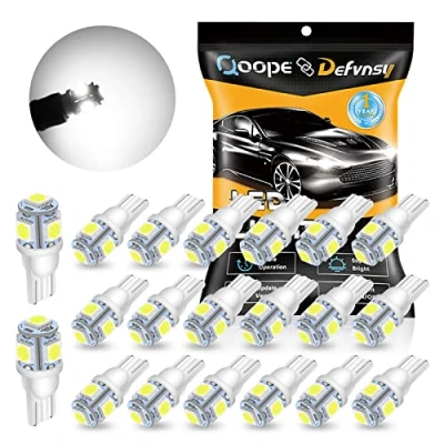 Afbeelding van DEFVNSY Pak van 20 Helderwit 194 T10 168 2825 501 W5W Auto interieur Vervangende LED Lamp 5e generatie 5050 Chipsets 5SMD Lichtbron voor 12 V Kentekenkaart Lichtkoepels