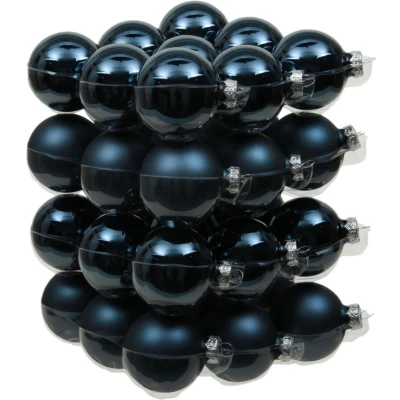Afbeelding van Othmara Kerstballen 36 stuks glas donkerblauw 4 cm