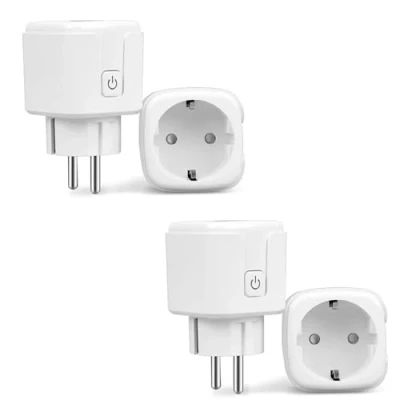 Afbeelding van GERUI WLAN Smart stopcontact, 5 GHz, 16 ASmart wifi stroomverbruik meten, timer, spraakbediening, tijdschema, externe toegang, werkt voor Alexa, Google Home, SmartThings, Tuya