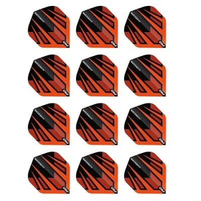 Afbeelding van RED DRAGON Hardcore Radical Orange &amp; Black Fan Dart Vluchten 4 Sets Per Pack (12 Dartvluchten in totaal)