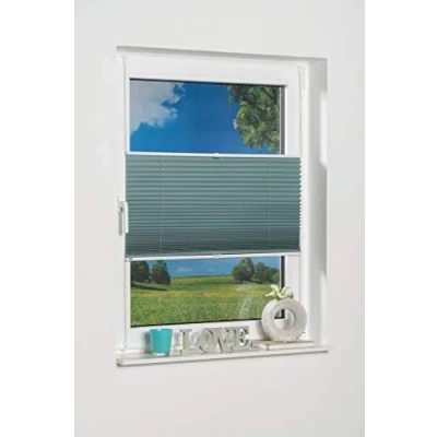 Afbeelding van K home Klemmfix geplooide Palma Petrol 100 x 130 cm +++++blackout +++