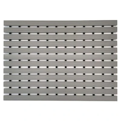 Afbeelding van Nicoman Lattenmat voor buiten, mat, mat eendenbord, deurmat, tuin, entree, schuur, garage, zwembad, antislip, vuilschrapen, gemakkelijk schoon te maken (grijs, 61 x 43 cm)