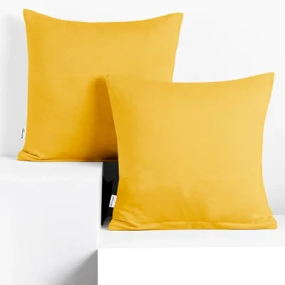 Afbeelding van DecoKing Amber kussenslopen 50 x cm, jersey, 100% gekamd katoen, rits, geel, 2 stuks