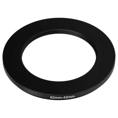 Afbeelding van vhbw Step down ring adapter van 62 mm naar 43 voor cameralens filteradapter, metaal, zwart