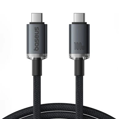 Afbeelding van Baseus Crystal Shine CB000089 USB C/USB C USB3.2 kabel 100W 20Gbps 1,5m zwart