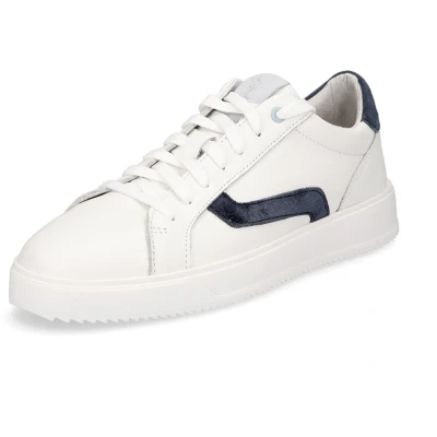 Afbeelding van MARCO TOZZI Heren 2 13605 20 leren sneakers, wit/marineblauw, 46 EU, Wit Navy, EU