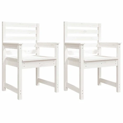 Afbeelding van vidaXL Tuinstoelen 2 st 60x48x91 cm massief grenenhout wit