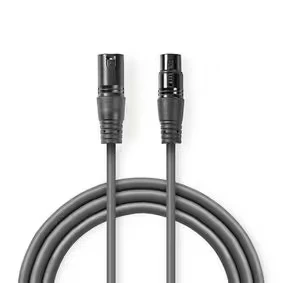 Afbeelding van DMX kabel (m/v) Nedis 1 meter (Digitaal, 110 Ohm, 3 pin)