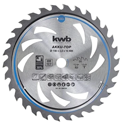 Afbeelding van kwb 586554 Hardmetaal cirkelzaagblad 190 x 16 1.3 mm Aantal tanden: 30 1 stuk(s)