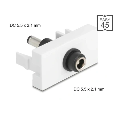 Afbeelding van Delock Easy 45 Modul DC 5,5 x 2,1 mm Buchse zu Stecker