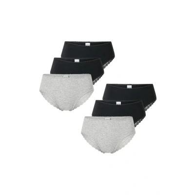 Afbeelding van Schiesser 6 PACK Modern Slip, Dames, Maat: 36, Grau schwarz