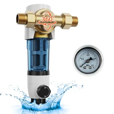 Afbeelding van VEVOR Spin Down Filter, 40 micron hele huis sedimentfilter voor bronwater, 3/4&quot; G M + 1&quot; F, 4 T/H hoog debiet, waterfiltratiesystemen in het huis, goed watersedimentfilter