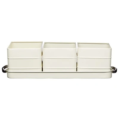 Afbeelding van KitchenCraft Kruidenpotten met Tray Nostalgisch Créme Praktisch Vintage Living Nostalgia